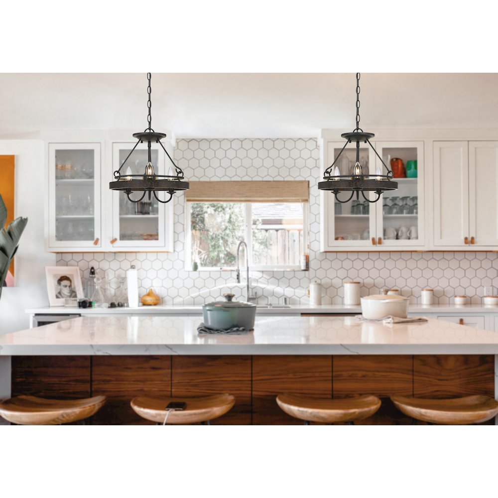 60W X 3 Helena Metal 2 In 1 Pendant/Semi Flush Mount Fixture. Picture 8