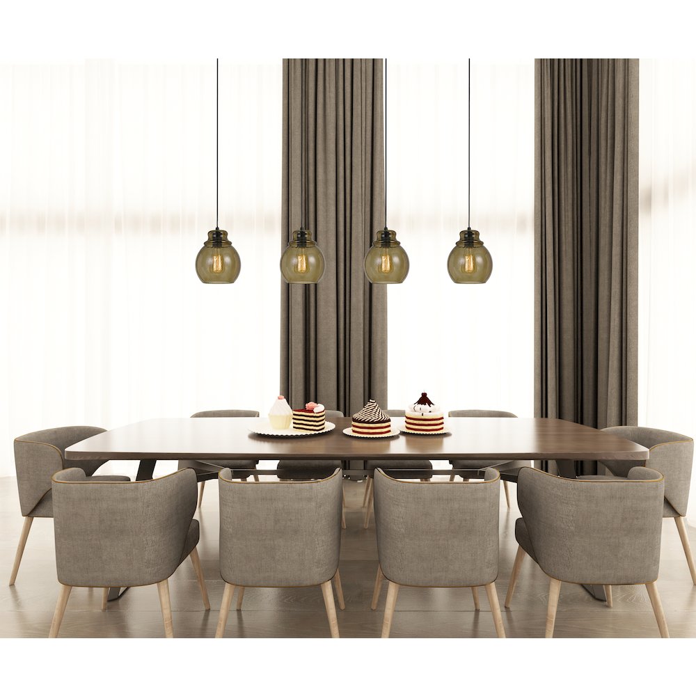 60W Aversa Rippled Glass Pendant (Edison Bulb Not Included). Picture 3