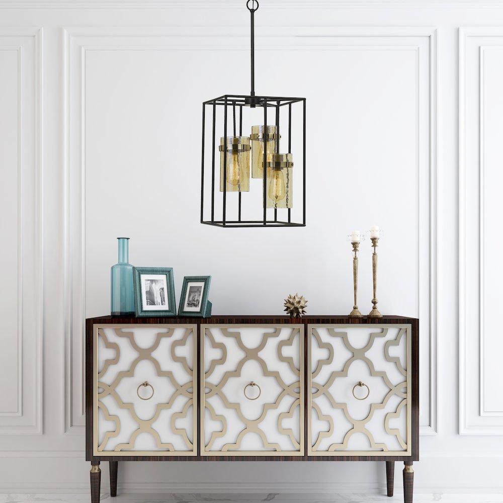 60W X 3 Cremona Glass Pendant Fixture (Edison Bulbs Not Included). Picture 2