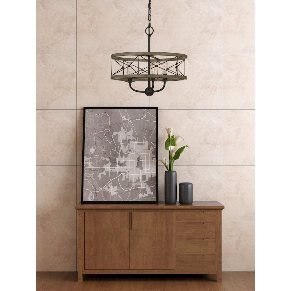 40W X 3 Modica Metal Pendant Fixture (Edison Bulbs Not Included). Picture 6