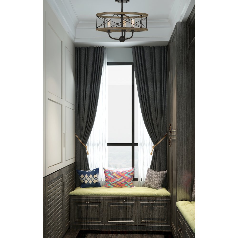 40W X 3 Modica Metal Pendant Fixture (Edison Bulbs Not Included). Picture 5