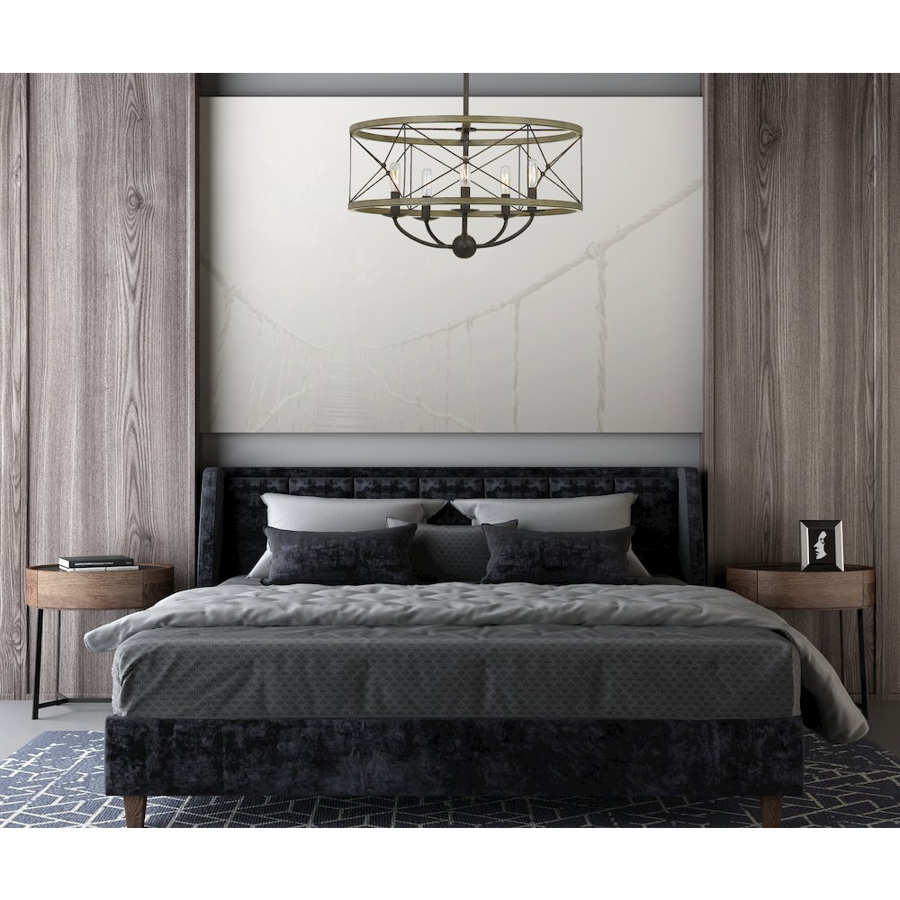 40W X 5 Modica Metal Pendant Fixture (Edison Bulbs Not Included). Picture 5