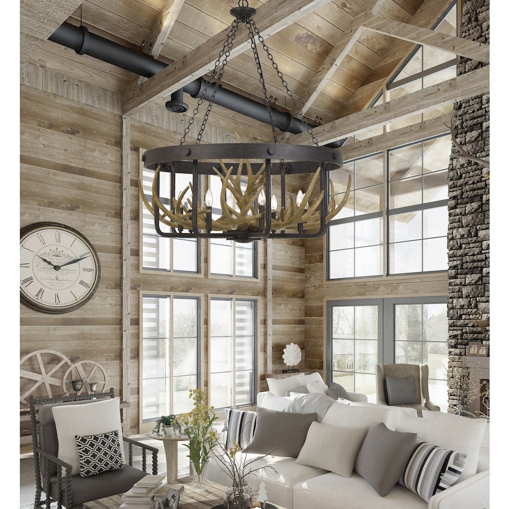 Angelo 60W X 8 Metal Antler Chandelier. Picture 2