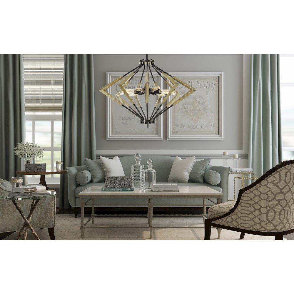 Malounta 60W X 9 Metal Chandelier  (Edison Bulbs Not Included). Picture 2