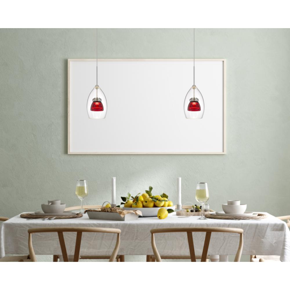 Integrated dimmable LED glass mini pendant light. 6W, 450 lumen, 3000K. Picture 2