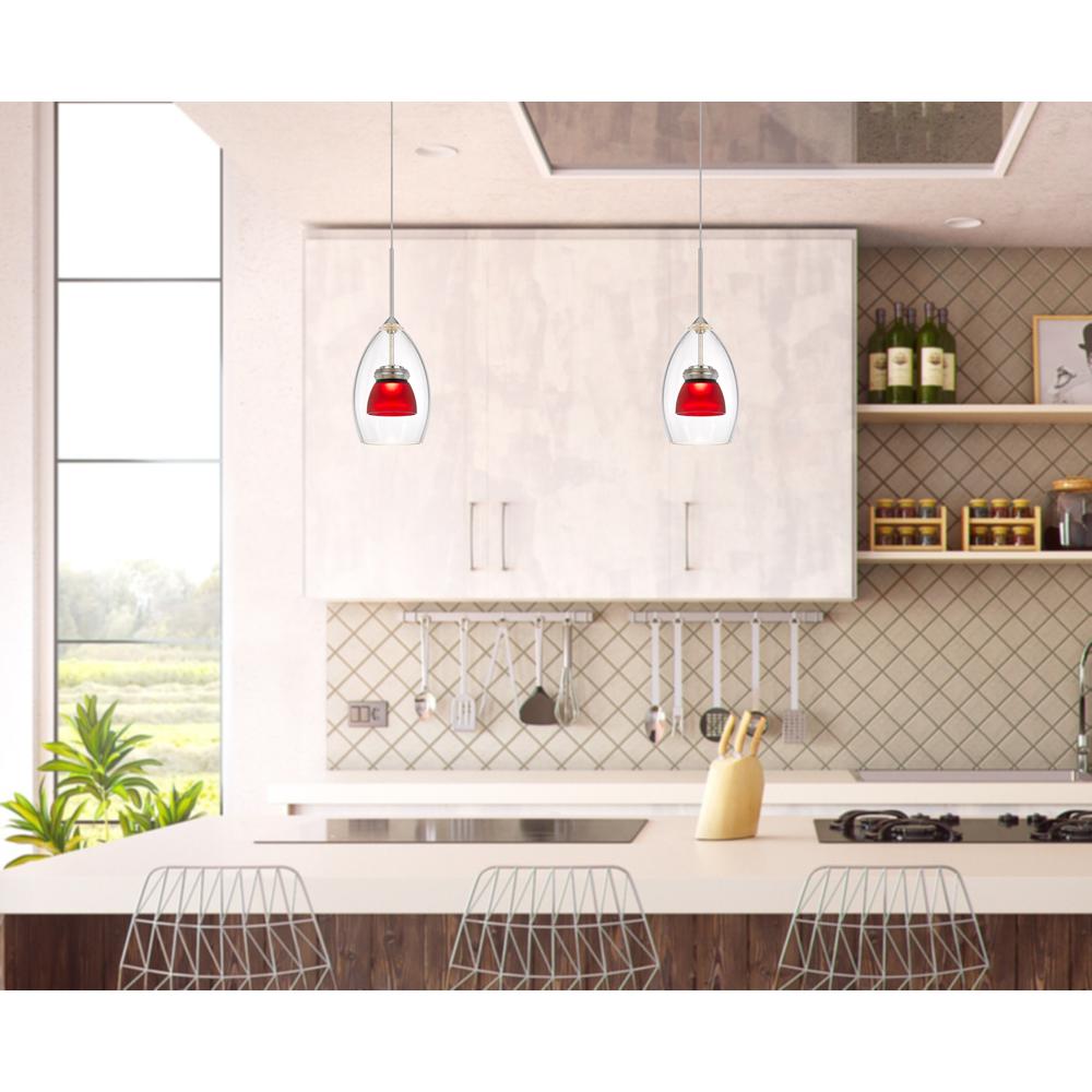 Integrated dimmable LED glass mini pendant light. 6W, 450 lumen, 3000K. Picture 2