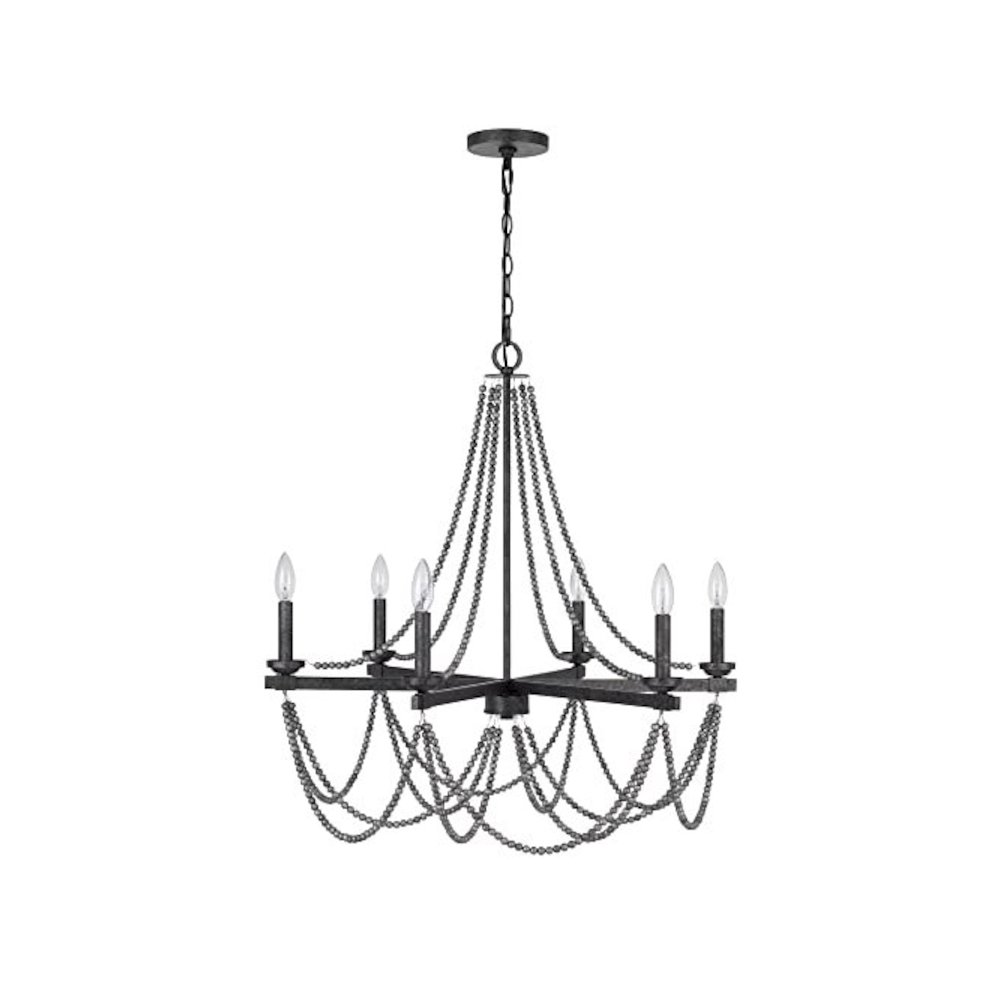 60W X 6 Ventura Metal Beaded Chandelier. Picture 4