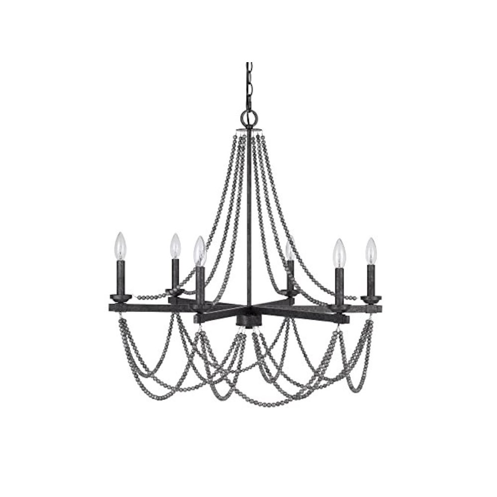 60W X 6 Ventura Metal Beaded Chandelier. Picture 1