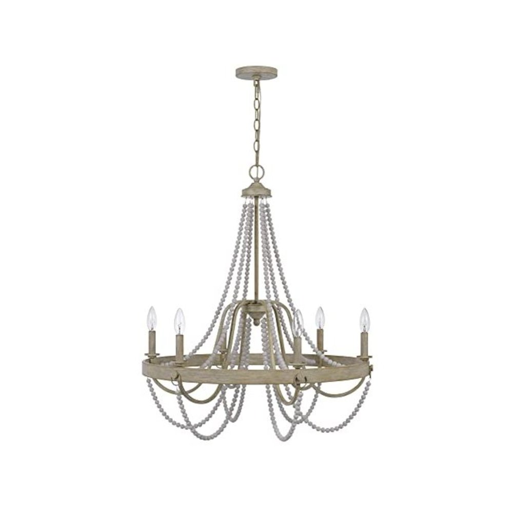 60W X 6 Macon Beaded Metal Chandelier. Picture 3