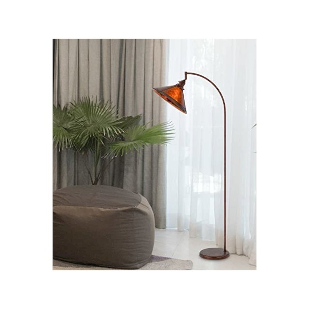 60W Downbridge Adjustable Metal Floor Lamp With Mica Shade. Picture 5