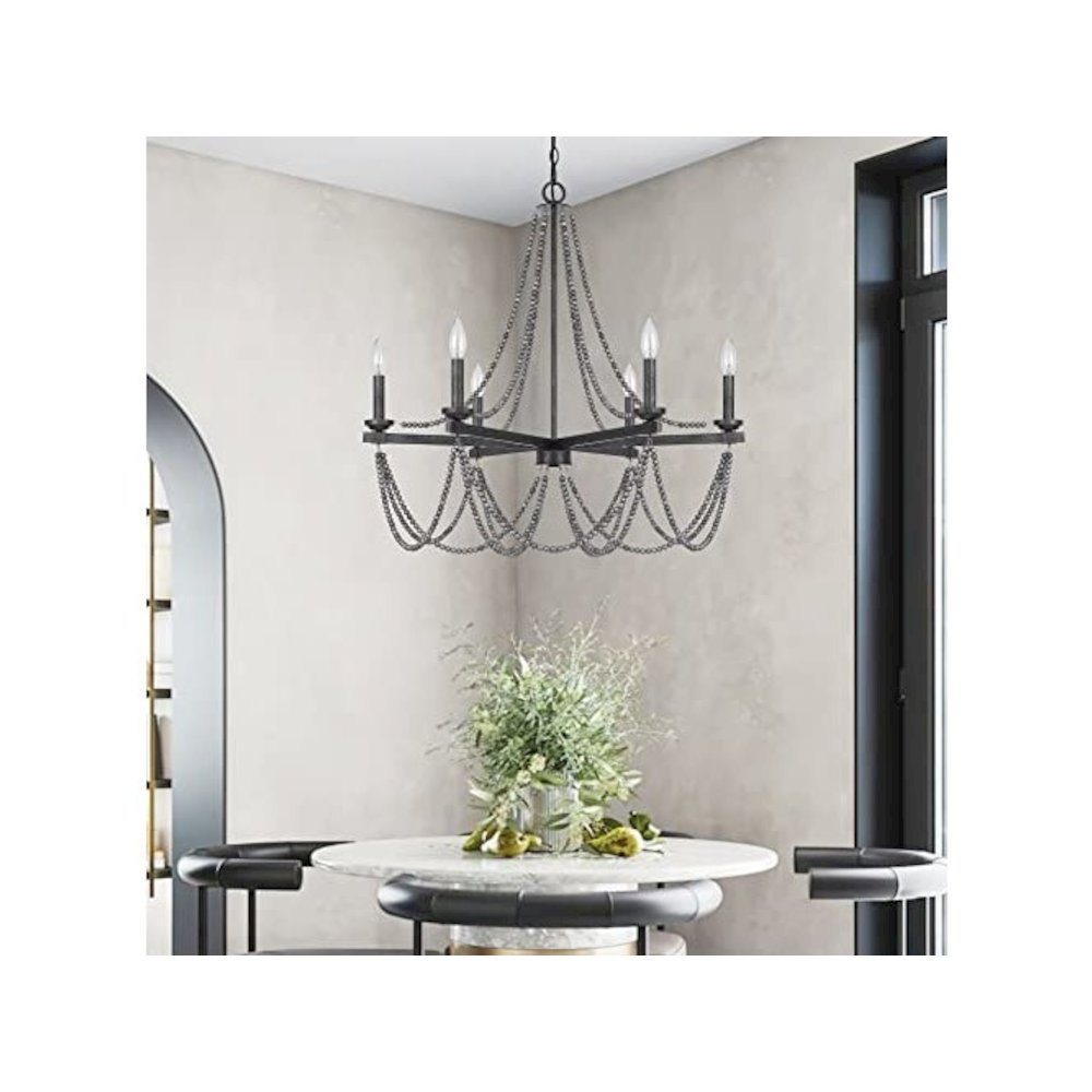60W X 6 Ventura Metal Beaded Chandelier. Picture 2