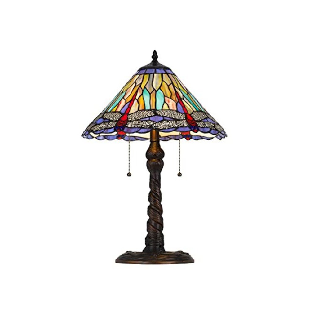 60W X 2 Metal/Resin Tiffany Table Lamp With Pull Chain Switches. Picture 2