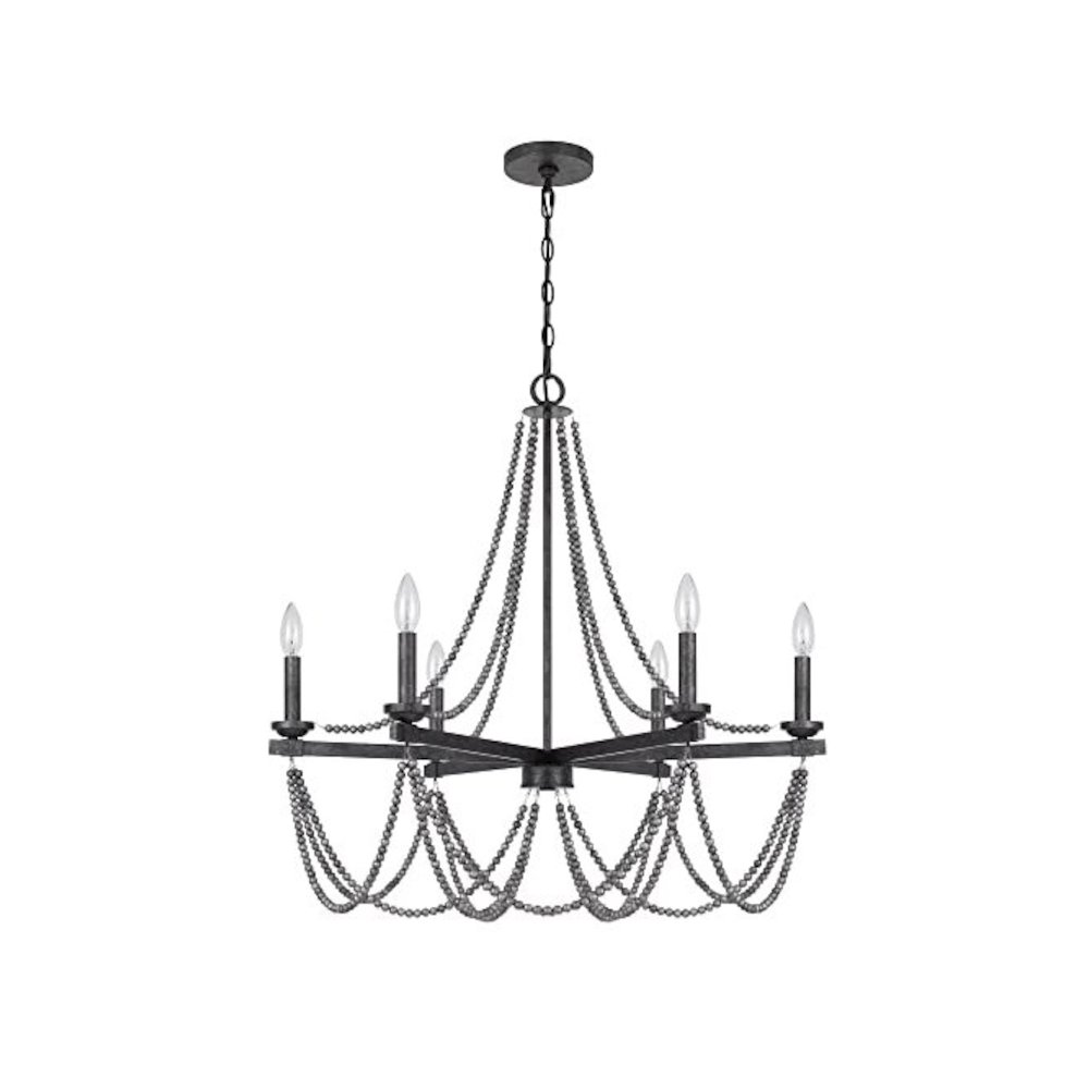 60W X 6 Ventura Metal Beaded Chandelier. Picture 3