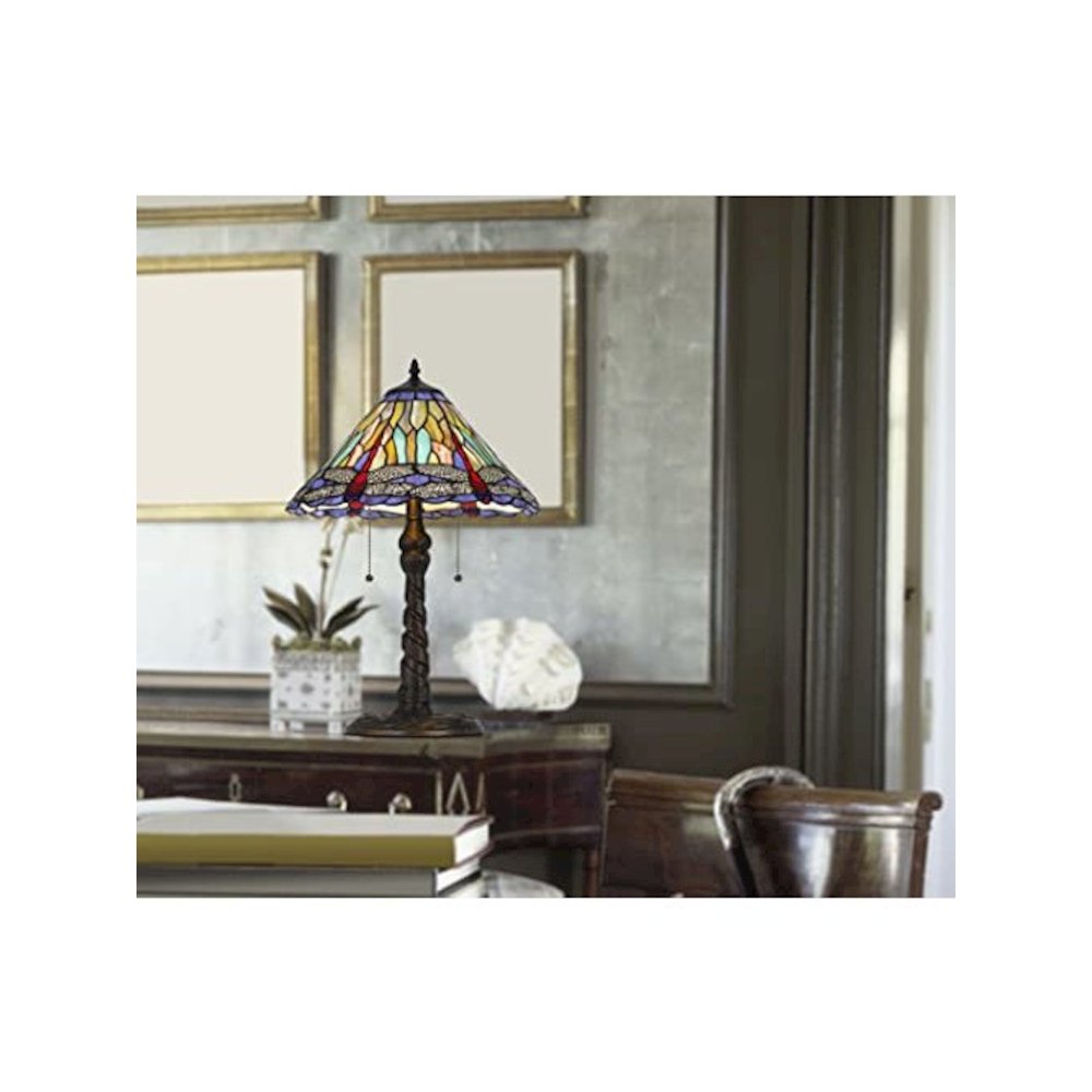 60W X 2 Metal/Resin Tiffany Table Lamp With Pull Chain Switches. Picture 5