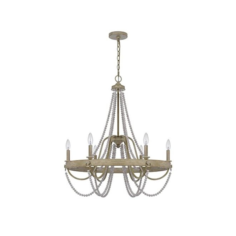 60W X 6 Macon Beaded Metal Chandelier. Picture 4