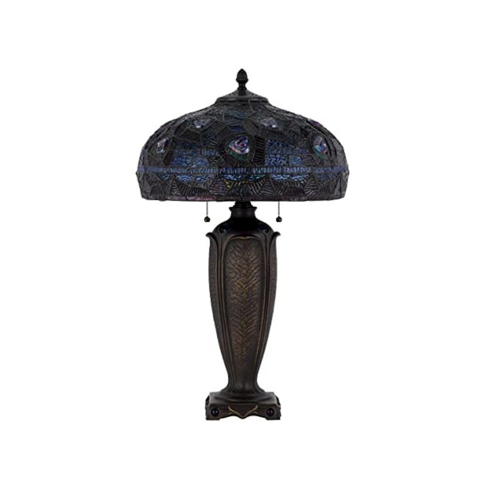 60W X 2 Metal/Resin Tiffany Table Lamp With Pull Chain Switches. Picture 2