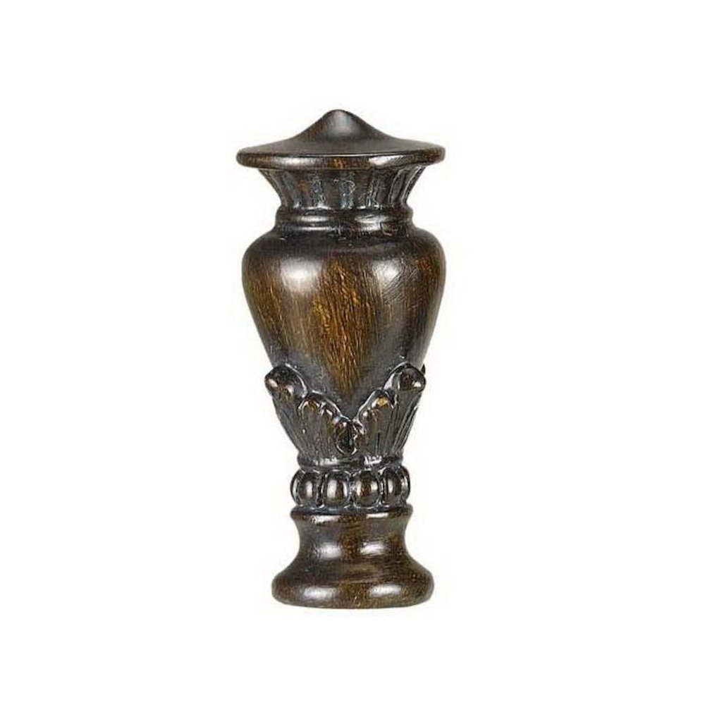 RESIN FINIAL 2.2" Height Resin Finial in Medium Wood. Picture 1