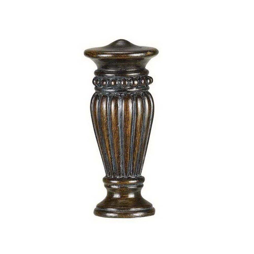 RESIN FINIAL 1" Height Resin Finial in Dark Wood. Picture 1