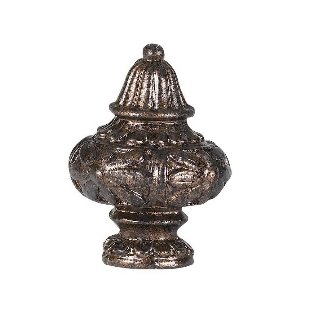 2.13" Metal Cast Finial in Rust Finish. Picture 1
