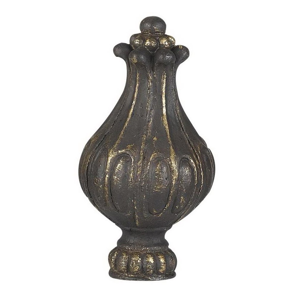 3" Metal Cast Finial in Dark Bronze Finish. Picture 1