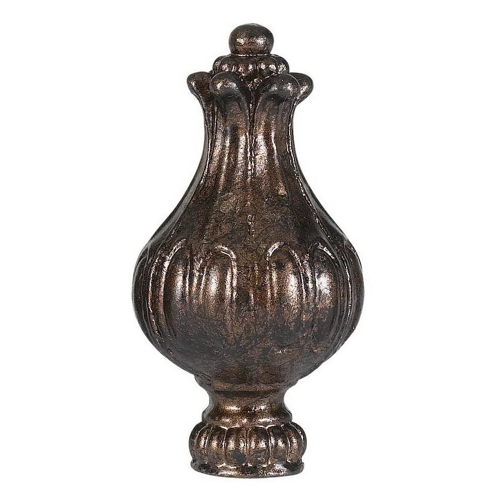 3" Metal Cast Finial in Rust Finish. Picture 1