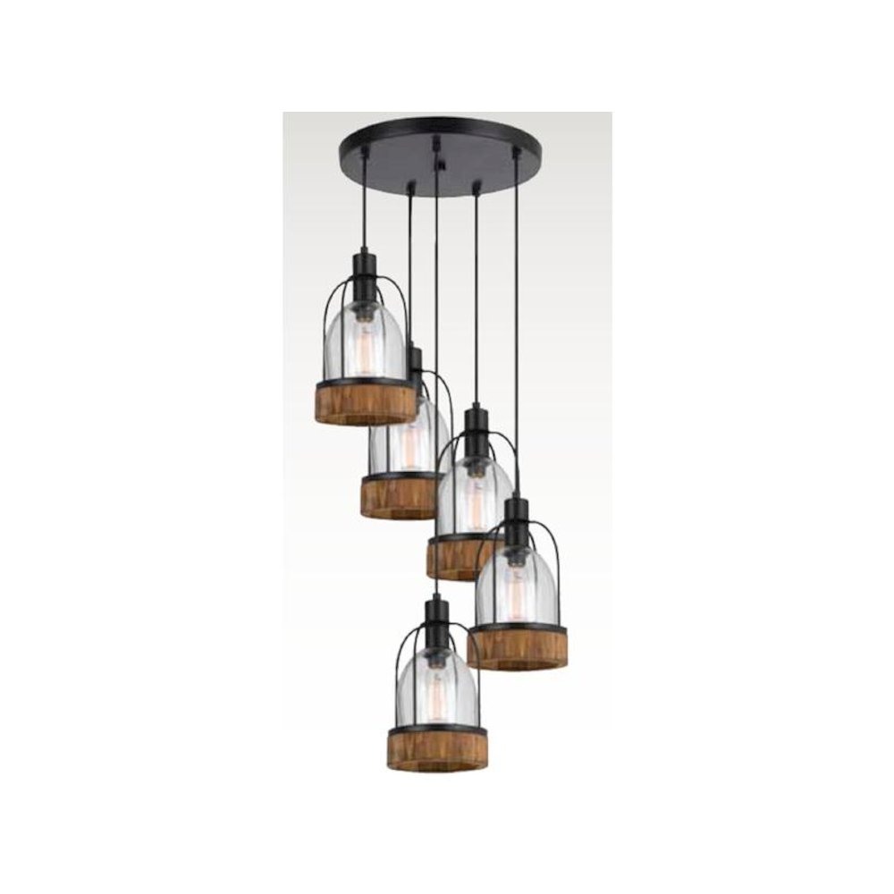 60W X 5 Beacon Pendant Fixture(Edison Bulbs Not included). Picture 1