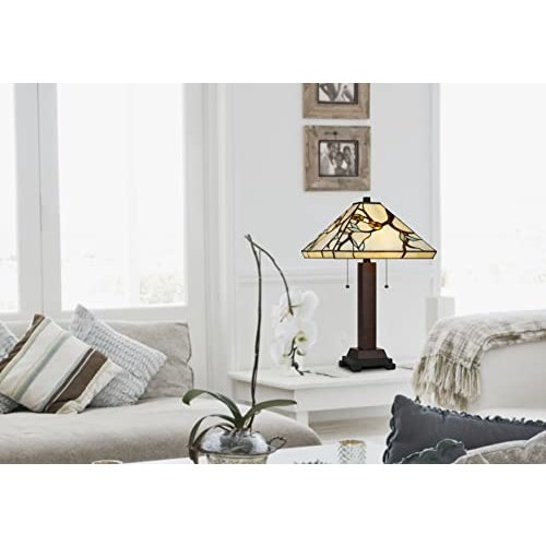 60W X 2 Metal/Resin Tiffany Table Lamp With Pull Chain Switches. Picture 4