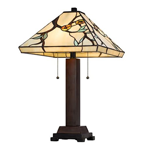 60W X 2 Metal/Resin Tiffany Table Lamp With Pull Chain Switches. Picture 2