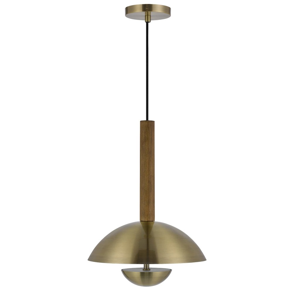 Lakeland 15W Intergrated Dimmable Led Metal / Birch Wood Pendant Light. Picture 3