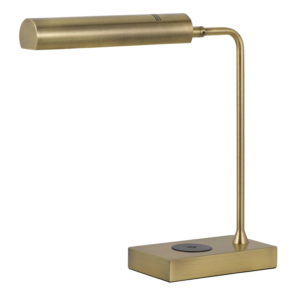 Delray 12W Intergrated Led Metal Desk Lamp With Wireless Charging Port. Picture 1