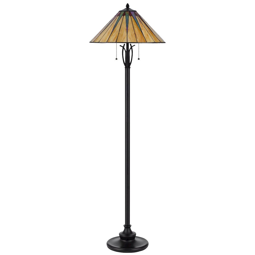 60W X 2 Metal/Resin Tiffany Table Lamp With Pull Chain Switches. Picture 3
