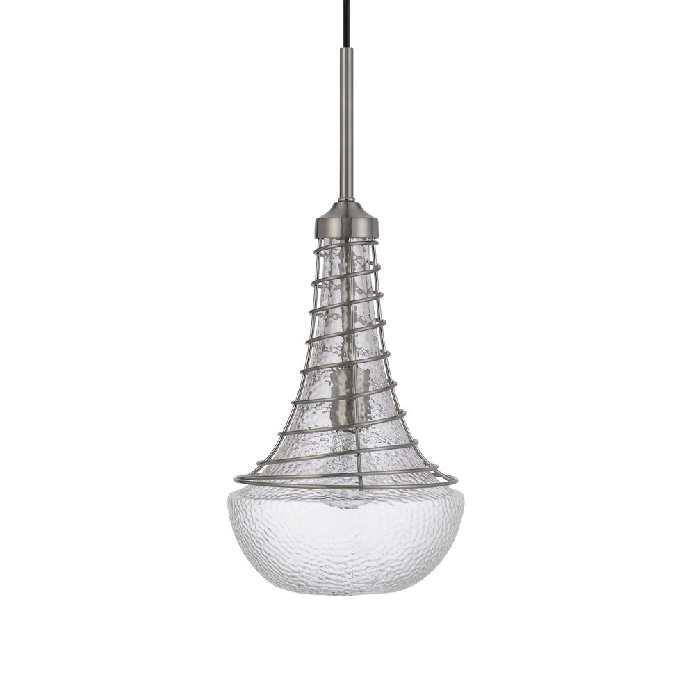 60W Baraboo Metal/Glass Mini Pendant. Picture 1