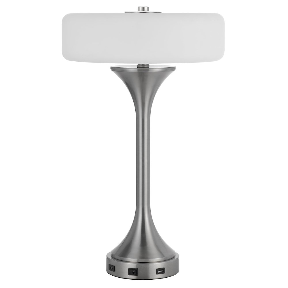 Espoo 25W X 3 Metal Desk/Table Lamp With Frosted Glass Shade. Picture 1