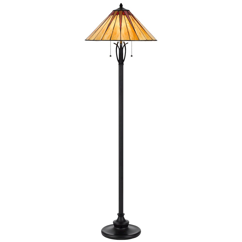 60W X 2 Metal/Resin Tiffany Table Lamp With Pull Chain Switches. Picture 1