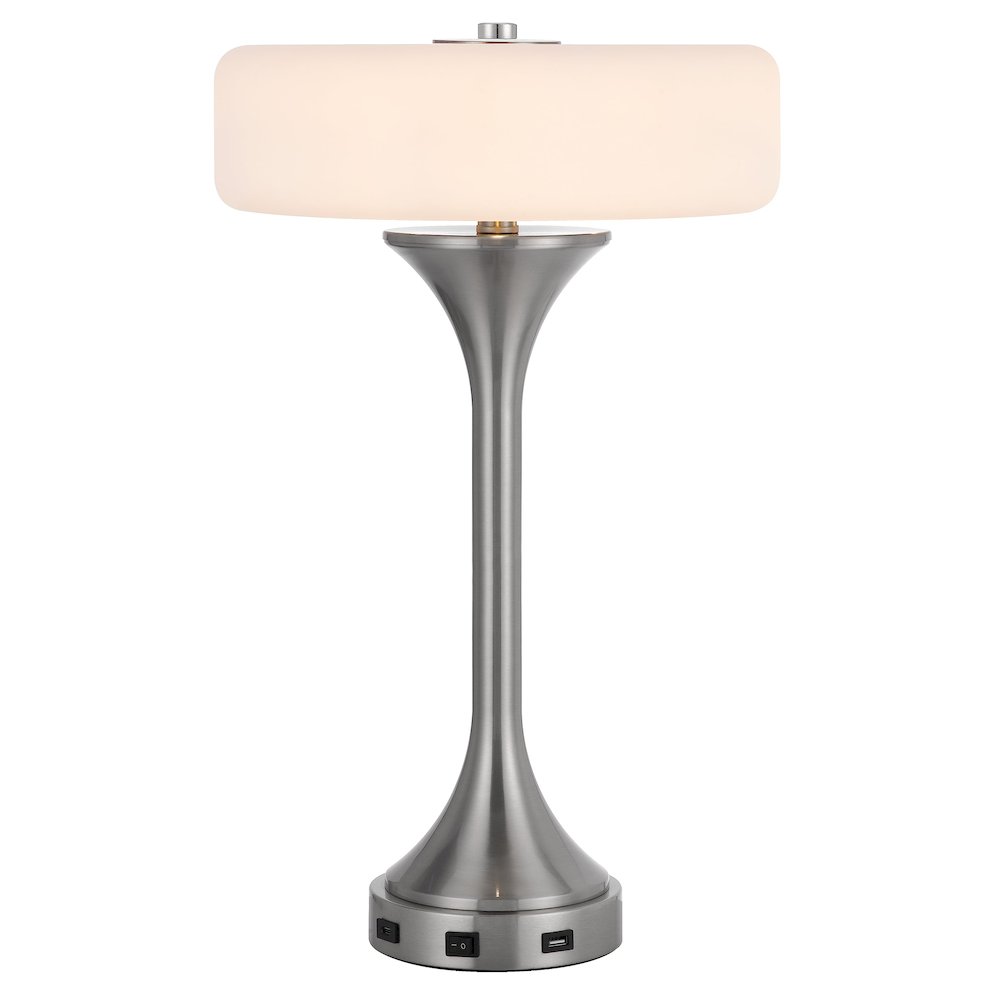 Espoo 25W X 3 Metal Desk/Table Lamp With Frosted Glass Shade. Picture 2