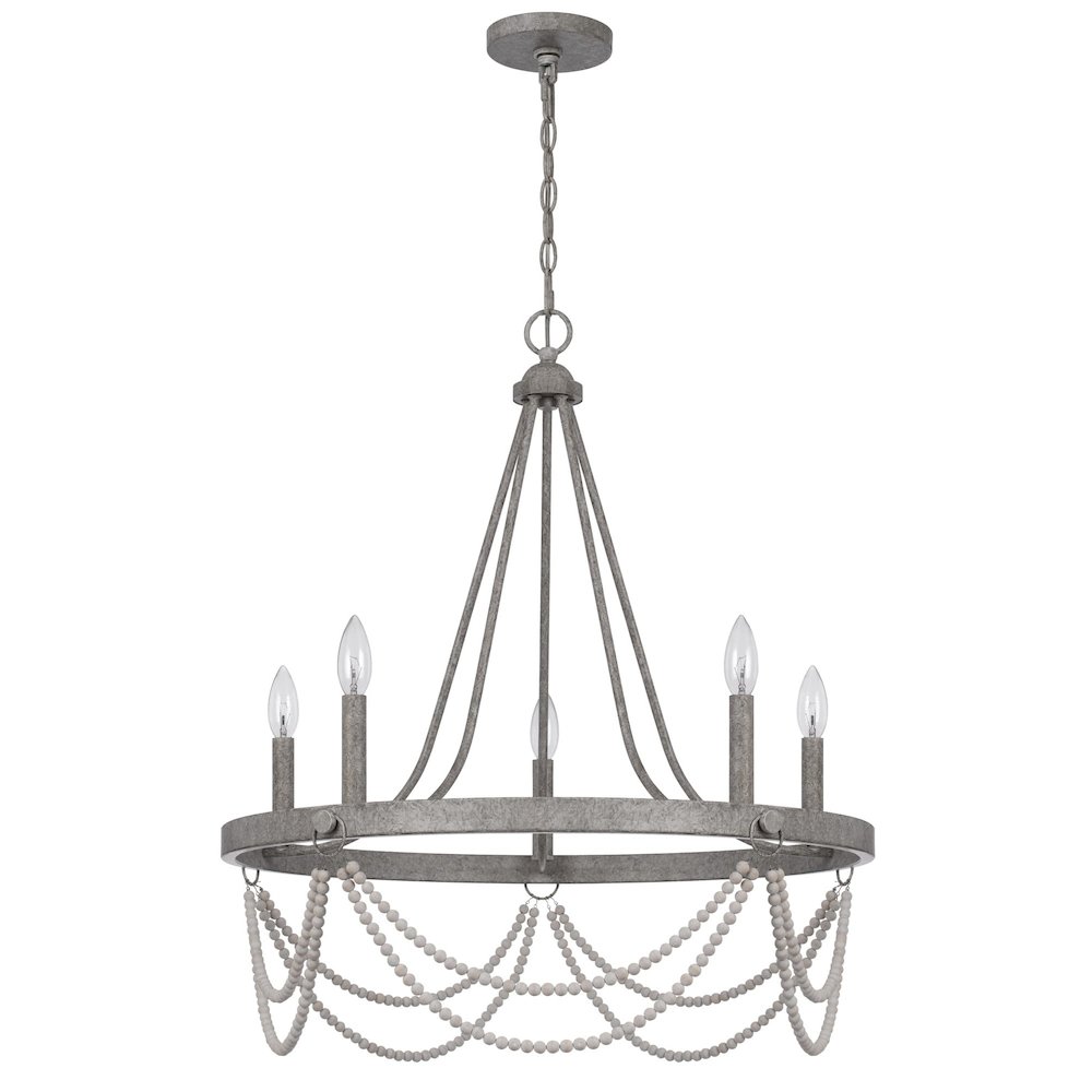 60W X 5 Anniston Beaded Metal Chandelier. Picture 4