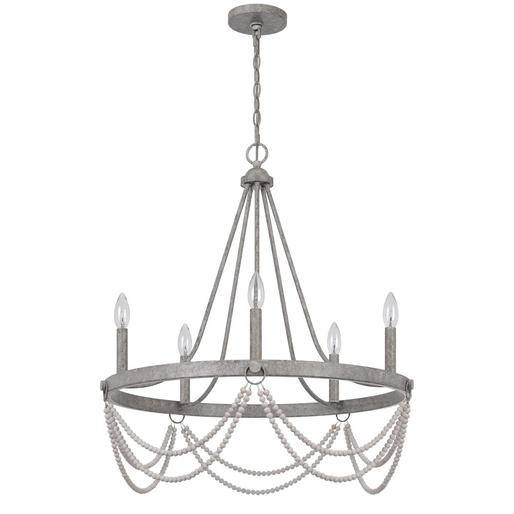 60W X 5 Anniston Beaded Metal Chandelier. Picture 3