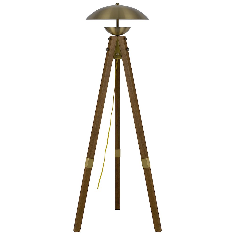 Lakeland 18W Intergrated Led Tripod Birch Wood Floor Lamp. Picture 1