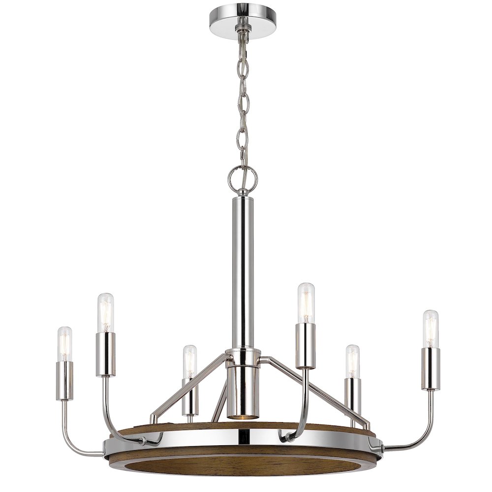 Saluda 60W X 6 Metal Chandelier And A Gu10 6W Led Downlight (Led Bulb Included). Picture 3