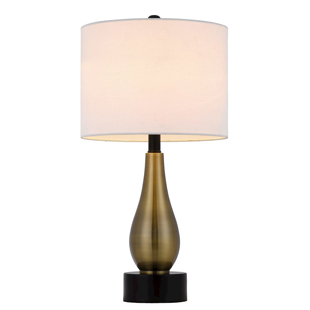 100W Ashland Metal Table Lamp With Hardback Drum Fabric Shade (Sold As Pairs). Picture 3