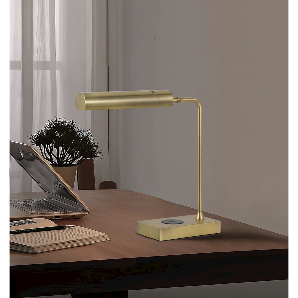 Delray 12W Intergrated Led Metal Desk Lamp With Wireless Charging Port. Picture 4