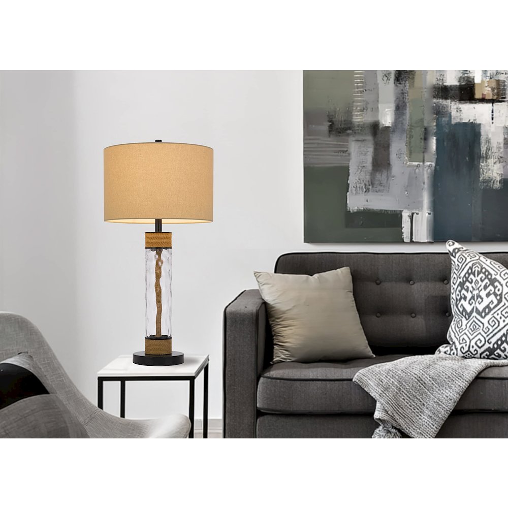 150W 3 Way Bartow Glass/Metal Table Lamp. Picture 5