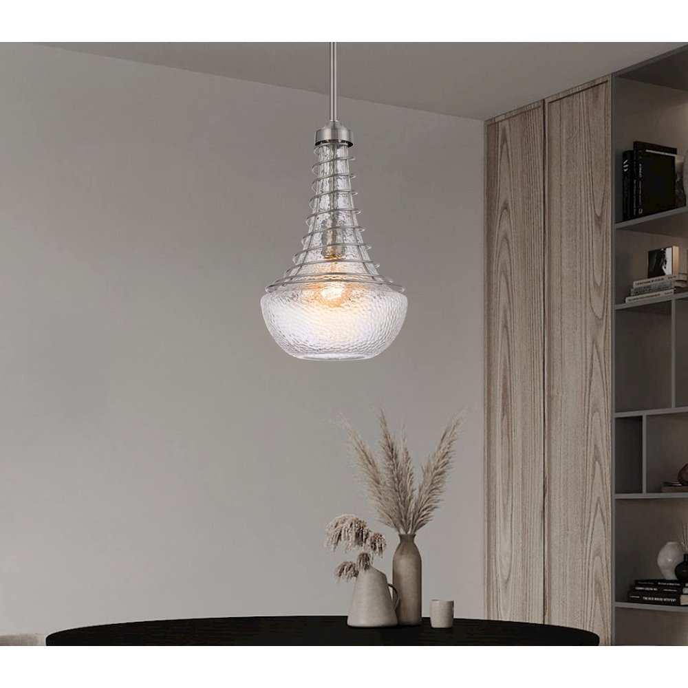 60W Baraboo Metal/Glass Mini Pendant. Picture 2