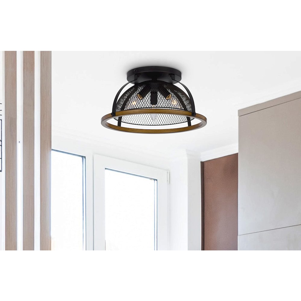 60W X 3 Longmont Metal Semi Flush Mount Fixture. Picture 2