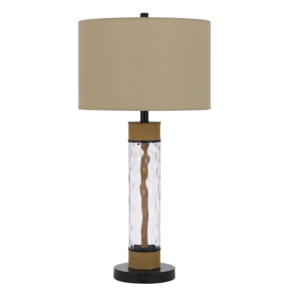 150W 3 Way Bartow Glass/Metal Table Lamp. Picture 1