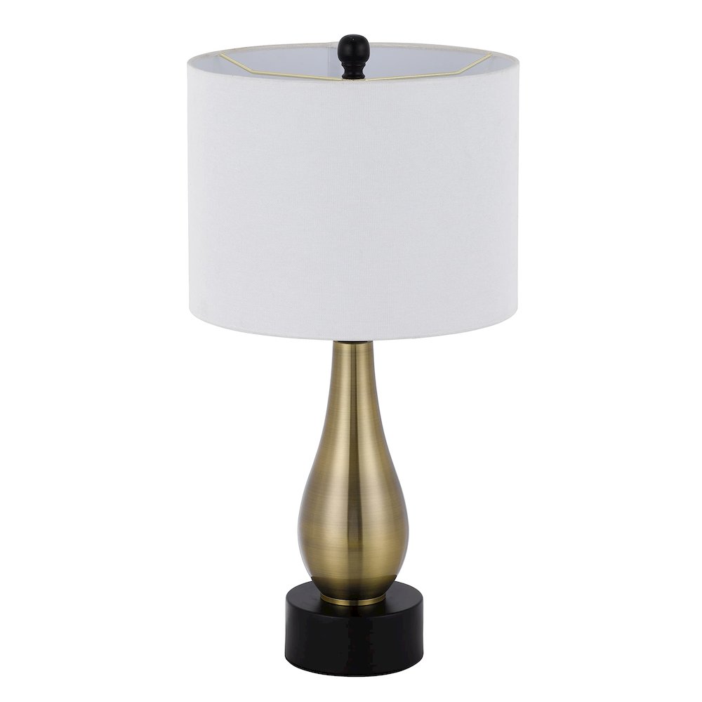 100W Ashland Metal Table Lamp With Hardback Drum Fabric Shade (Sold As Pairs). Picture 2