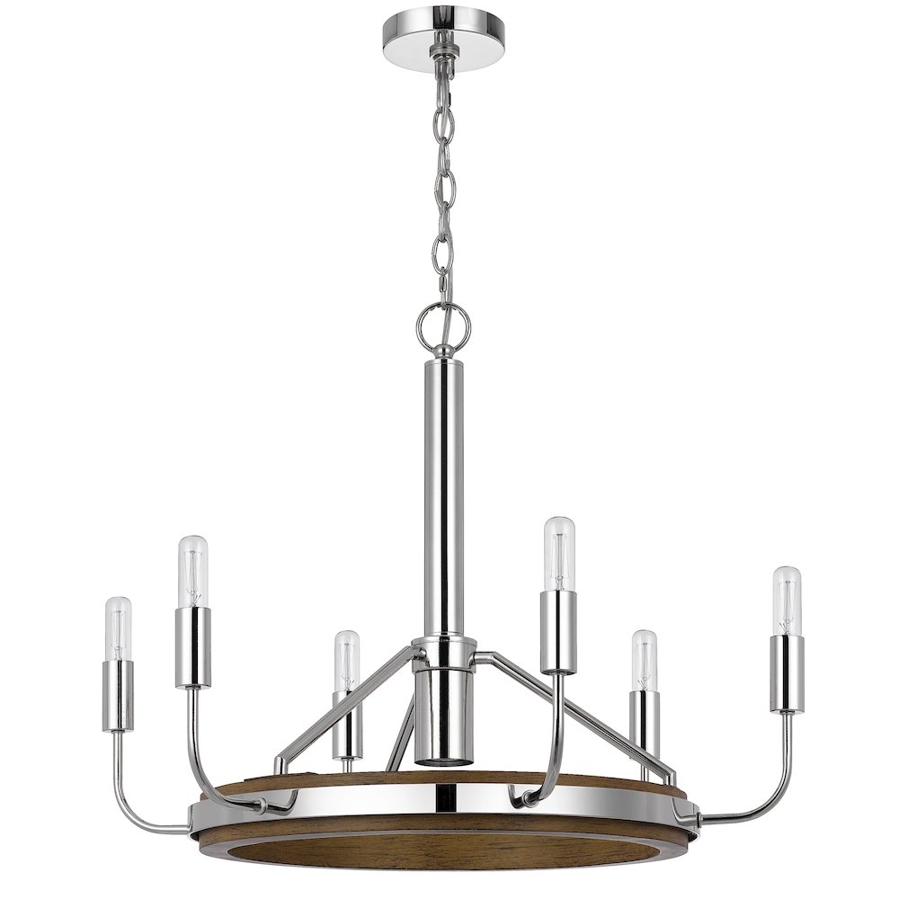 Saluda 60W X 6 Metal Chandelier And A Gu10 6W Led Downlight (Led Bulb Included). Picture 1