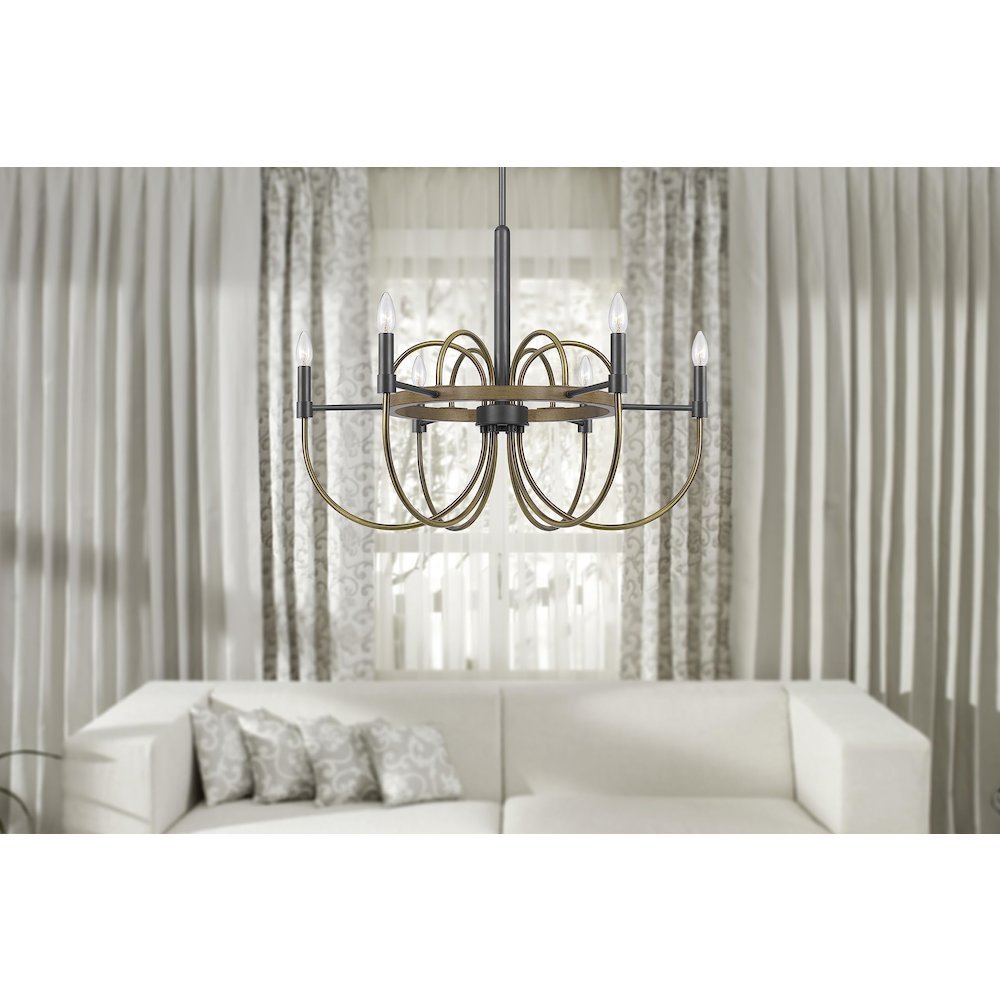 Seagrove 60W X 6 Metal Chandelier. Picture 3