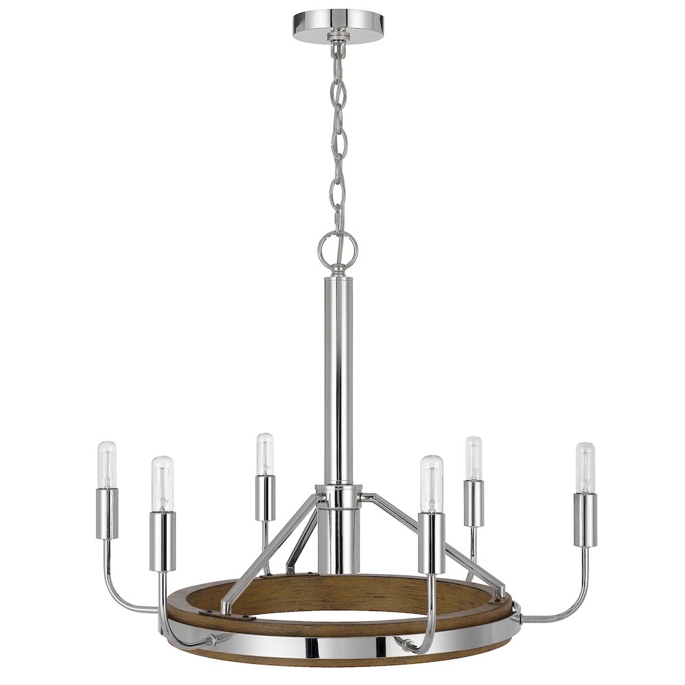 Saluda 60W X 6 Metal Chandelier And A Gu10 6W Led Downlight (Led Bulb Included). Picture 2