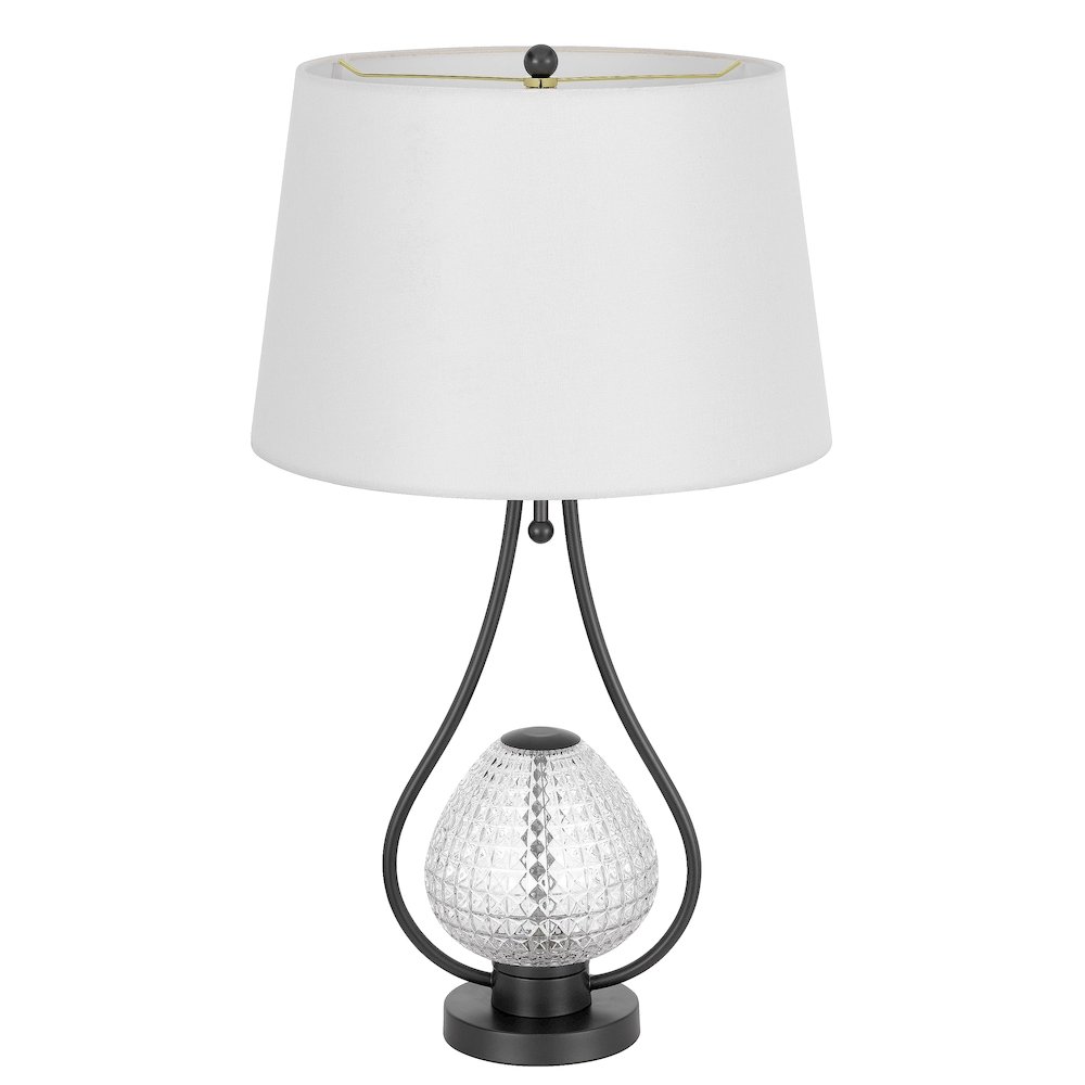 Forssa 100W 3 Way Table Lamp With 2W Led Night Light In Glass And Metal Base.. Picture 2